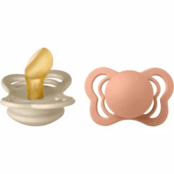 BIBS® Schnuller Couture Vanilla / Peach Latex 0-6 Monate, 2 Stk.