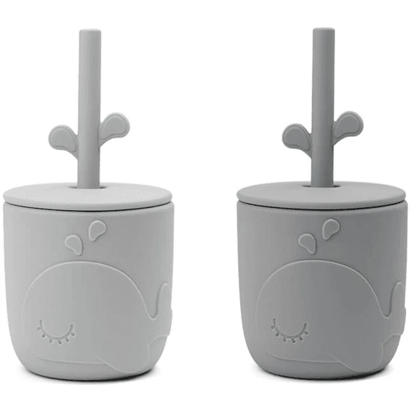 Done By Deer™ Strohhalmbecher Peekaboo Wally Grau 2er-Pack 1 Done By Deer™ Strohhalmbecher Peekaboo Wally Grau 2er-Pack