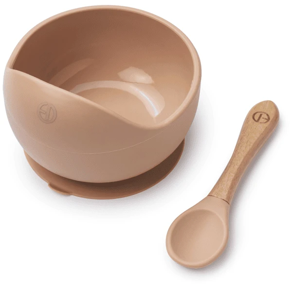 Elodie Silikonschüssel Mit Löffel, Blushing Pink 1 Elodie Silikonschüssel Mit Löffel, Blushing Pink