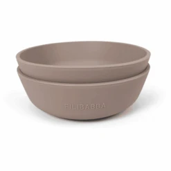 Filibabba Silikon Schüssel 2er-Pack - Warm Grey