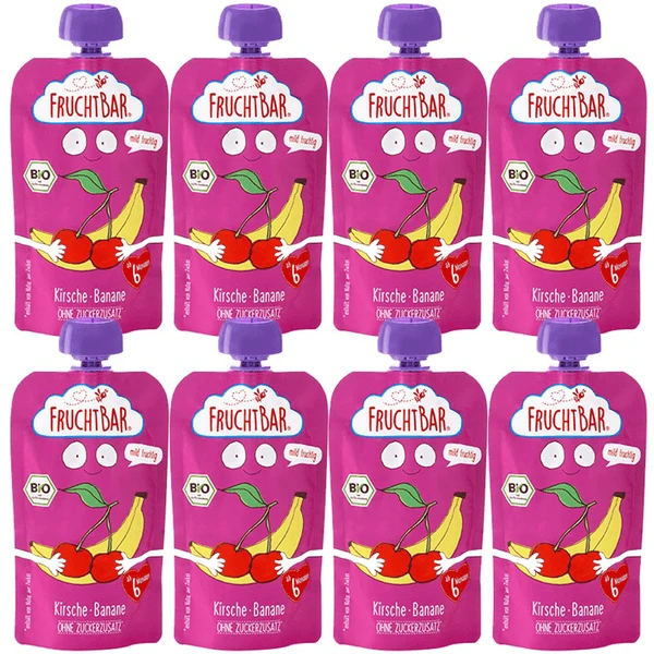 FRUCHTBAR® Bio-Püree Kirsch-Banane Ab Dem 6. Monat 8 X 120 G 1 FRUCHTBAR® Bio-Püree Kirsch-Banane Ab Dem 6. Monat 8 X 120 G