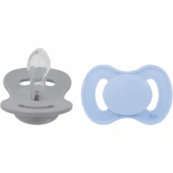 Lullaby Planet Schnuller Symmetrischer Aus Silikon Gr. 1 Ice Blue & Misty Grey, 2er Pack