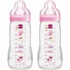 MAM Babyflasche Easy Active™ 330 Ml, Weltall Rosa Im Doppelpack