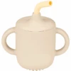 Nattou Silicon Becher Mit Strohhalm Sandfarbe / Vanille