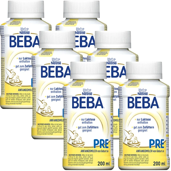Nestlé Anfangsnahrung BEBA Pre Flüssignahrung 6x 200 Ml Von Geburt An 1 Nestlé Anfangsnahrung BEBA Pre Flüssignahrung 6x 200 Ml Von Geburt An