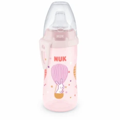 NUK Babyflasche Active Cup, Rosa, Motiv Hase 300ml
