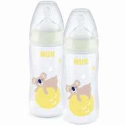 NUK Babyflasche First Choice⁺ Night 300 Ml, Koala Im Doppelpack