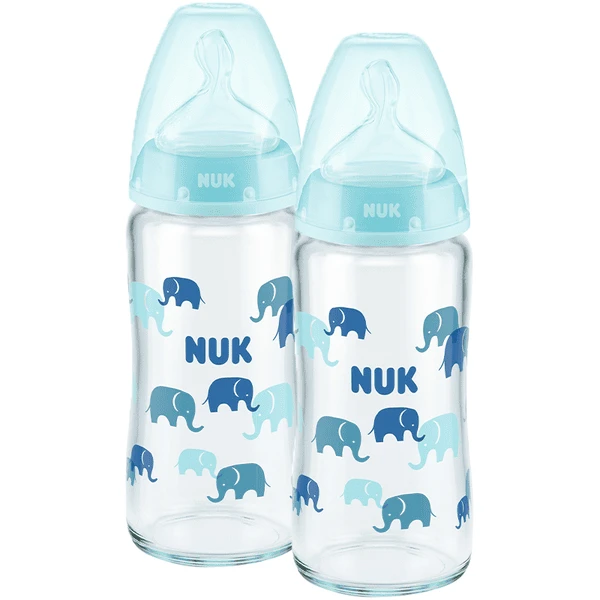 NUK Glasflasche First Choice⁺ Ab Der Geburt 240 Ml, Temperature Control Im Doppelpack Blau 1 NUK Glasflasche First Choice⁺ Ab Der Geburt 240 Ml, Temperature Control Im Doppelpack Blau