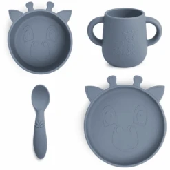 Nuuroo Geschirrset Lykke Giraffe 4-teilig, Bering Sea