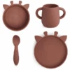 Nuuroo Geschirrset Lykke Giraffe 4-teilig, Mahogany