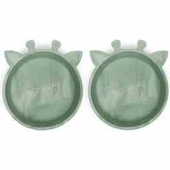 Nuuroo Schüssel Silikon Alex Giraffe 2 Stück, Light Green Mix